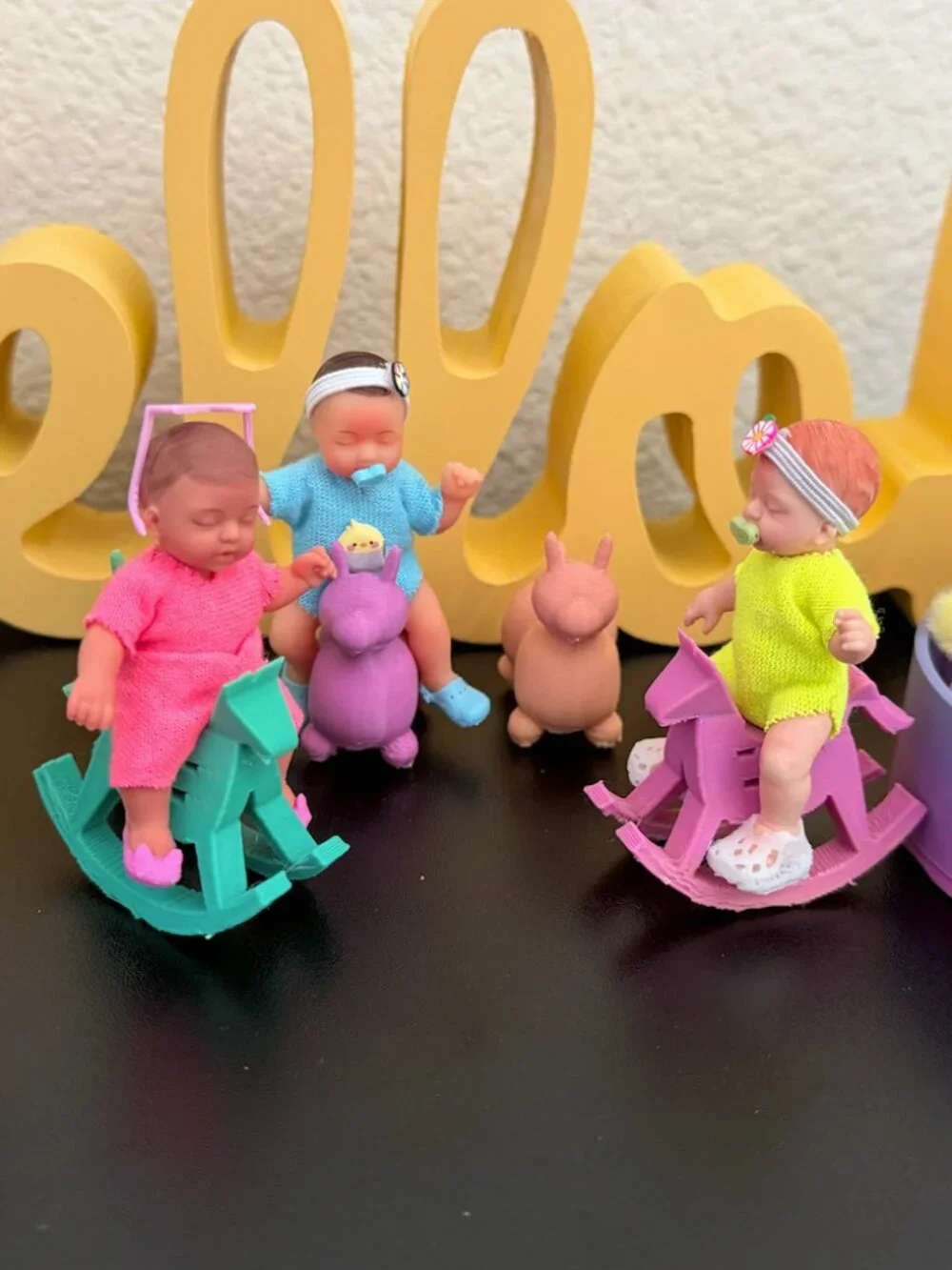 Baby Doll Rocking Horse | 3D Printed Doll Toy Accessory, Nursery Decor